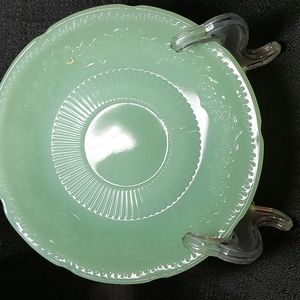 6-Vtg Fire-King jadeite 6" saucers Alice pattern MCM